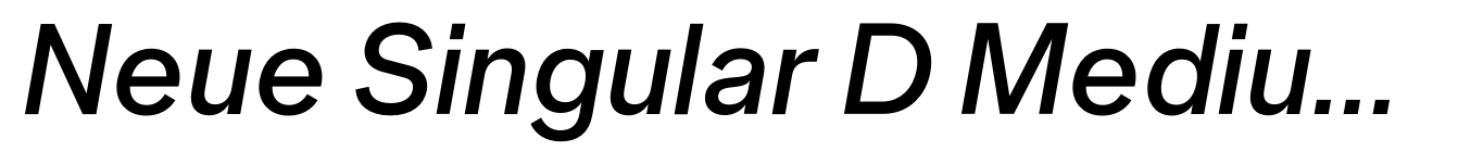 Neue Singular D Medium Italic